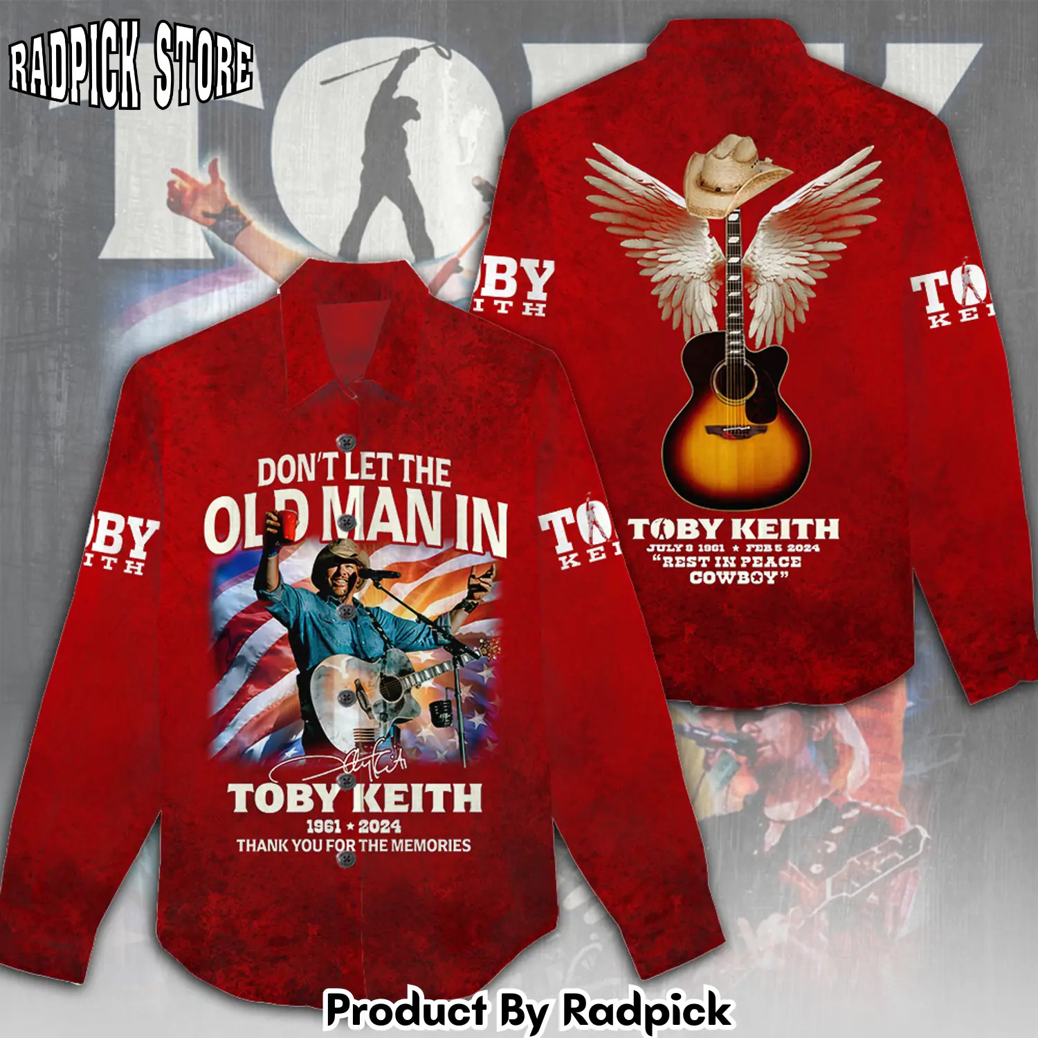 Radpick toby keith 3d linen shirt rp66251